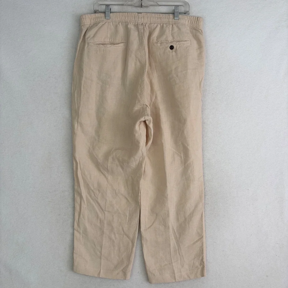 Todd Snyder NY Linen Beach Pants Men XL Oatmeal Natural Drawstring Cropped
